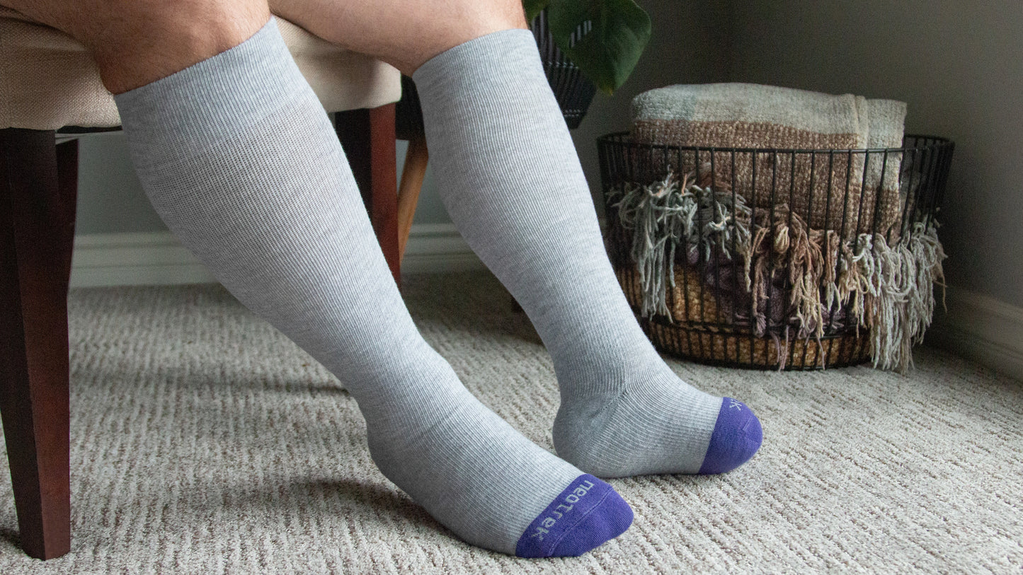 Transmet Knee High Compression Socks: Pair for Bilateral Partial-Foot Amputees (2 Transmet Socks Per Pair) (3pk) - NeoTrek Footwear