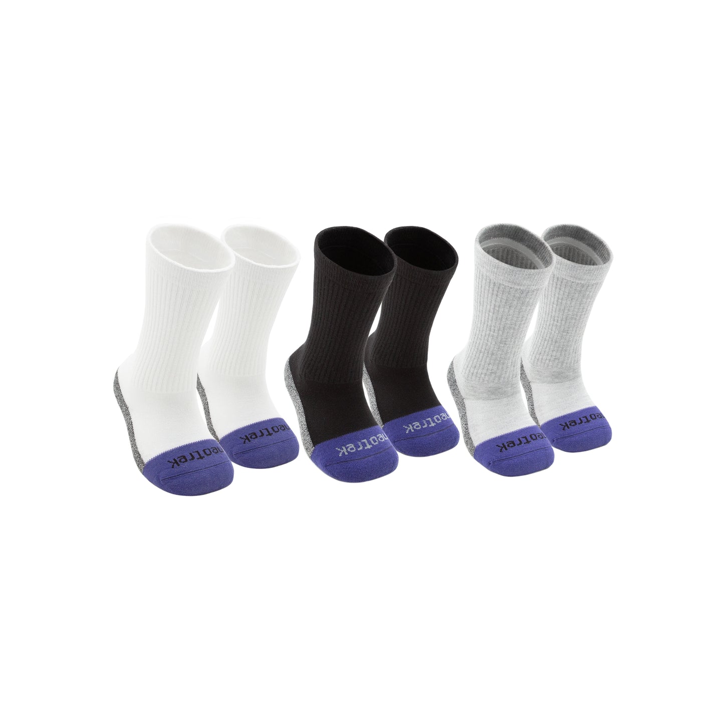 Transmet Crew Socks: Pair for Bilateral Partial-Foot Amputees (3pk) - NeoTrek Footwear