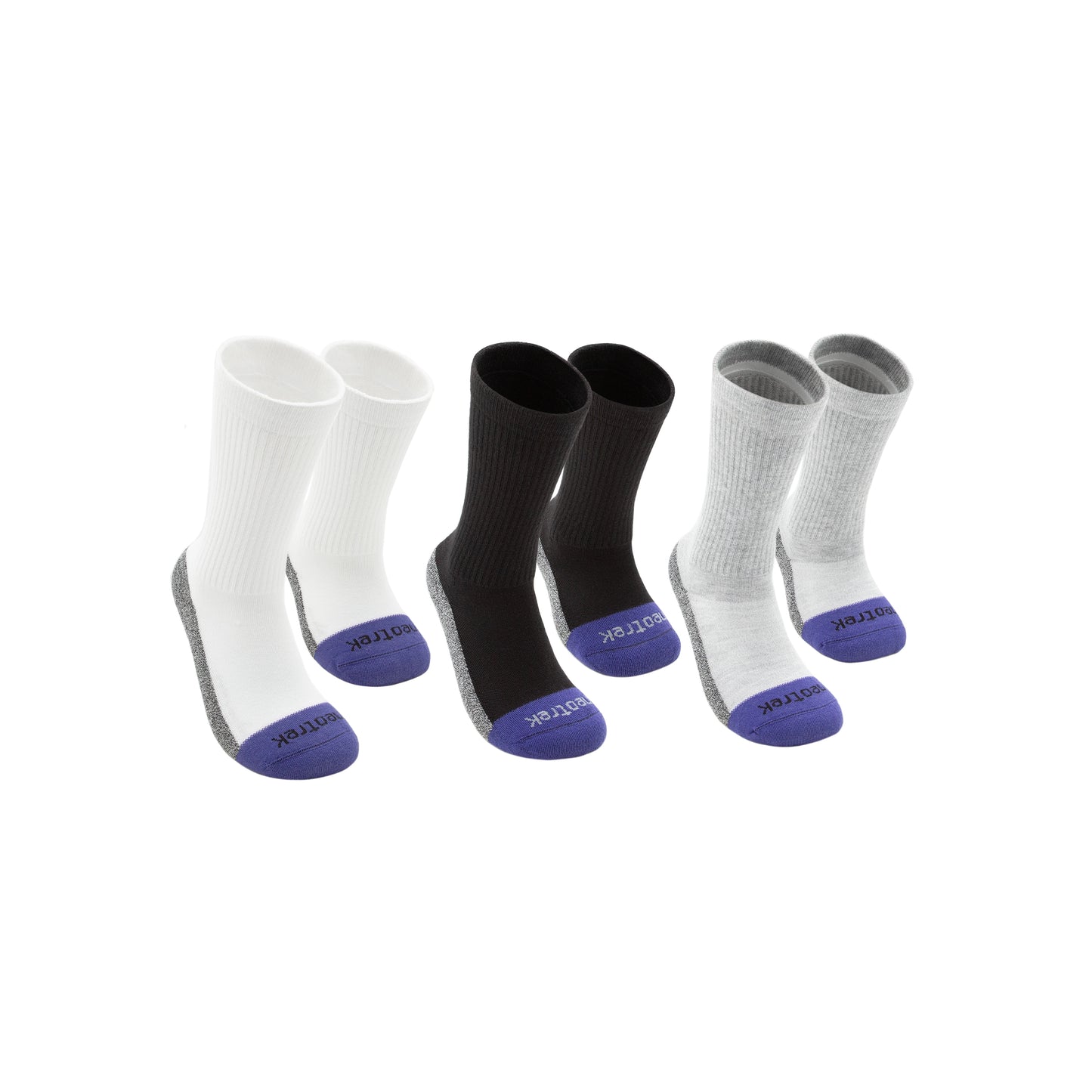 Transmet Crew Socks: Mixed Pair for Partial-Foot Amputees (3pk) - NeoTrek Footwear