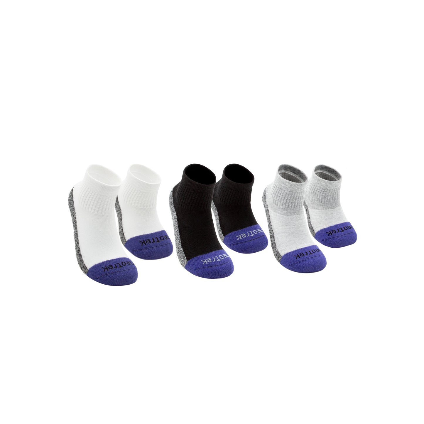 Transmet Qtr Crew Socks: Mixed Pair for Partial-Foot Amputees (3pk) - NeoTrek Footwear
