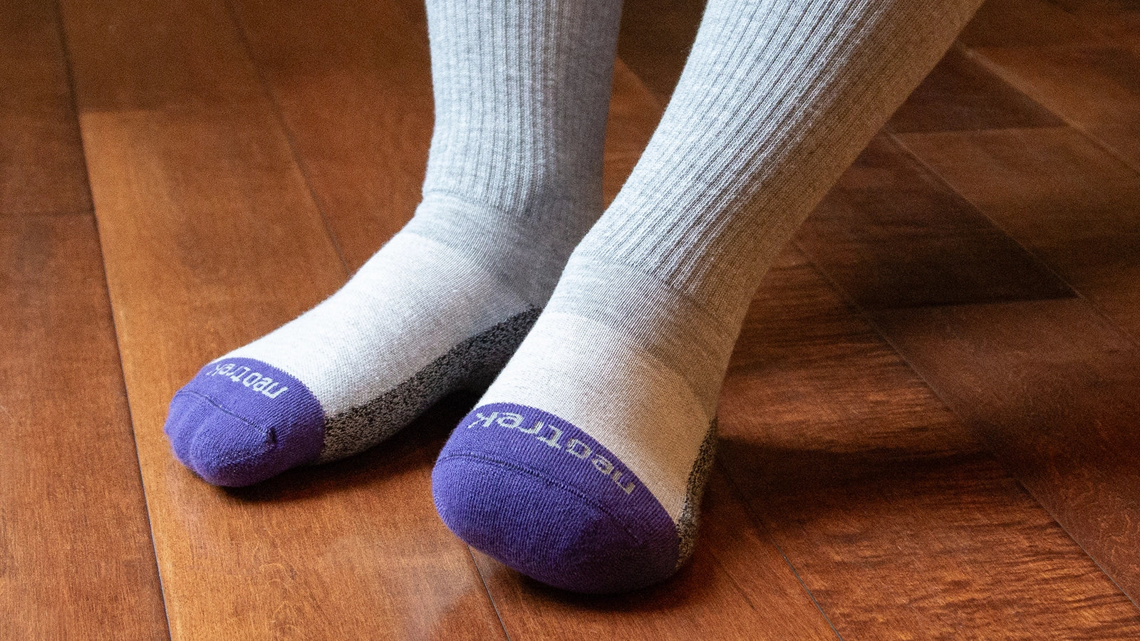 mixed pair crew socks for partial foot amputees showing transmet and standard sock fit for everyday comfort